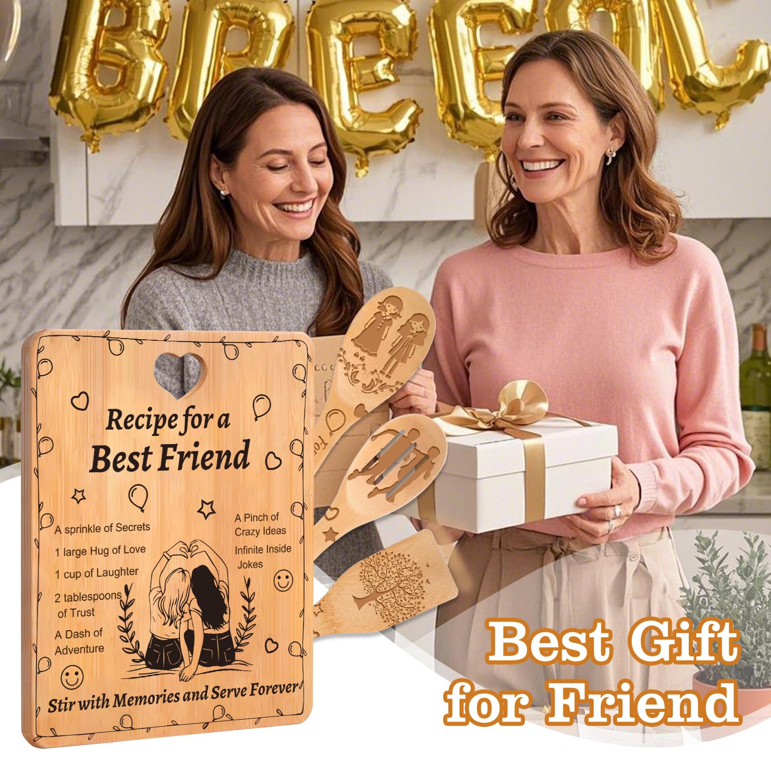 Sornivra engraved spatula included in best friend gift set