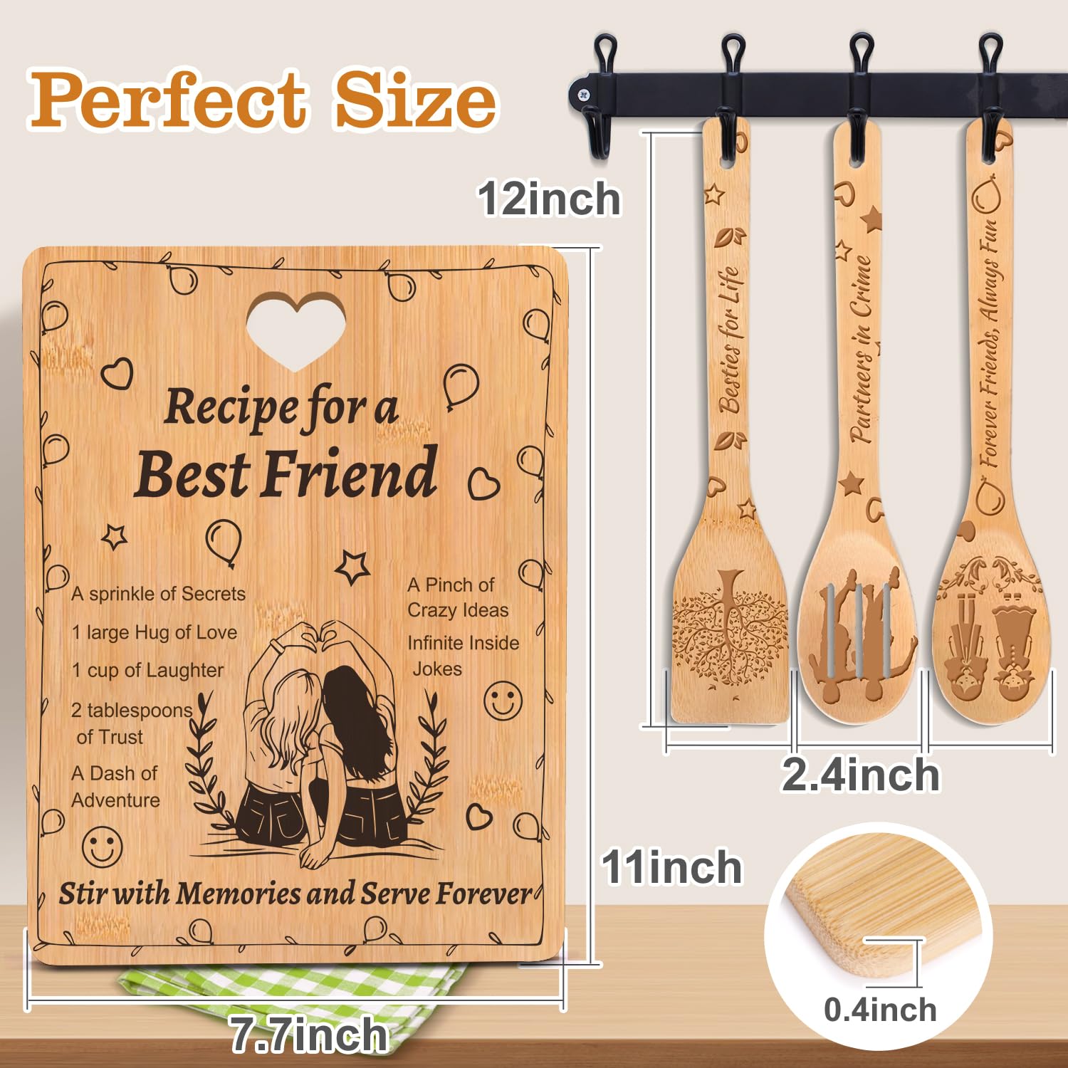 Sornivra heart-shaped hanger on bamboo cutting board highlighting bond