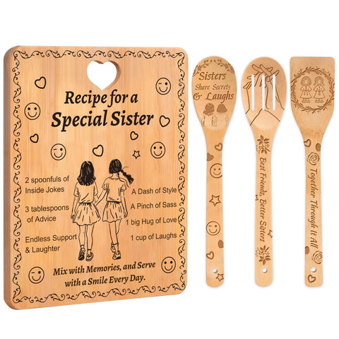 Sornivra recipe-for-a-special-sister board with heartfelt message, ideal for birthdays