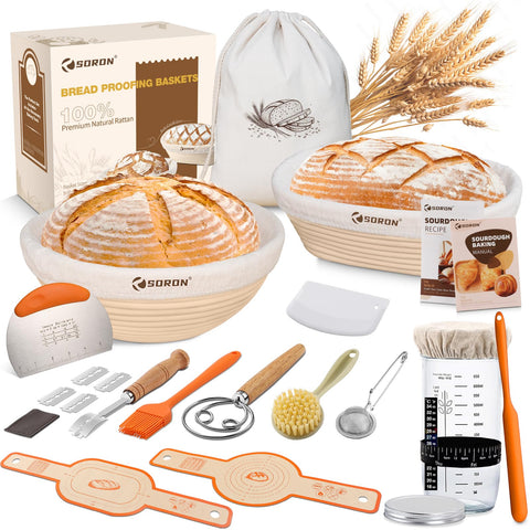 SORON Sourdough Starter Kit round banneton 9-inch shapes a crisp crust