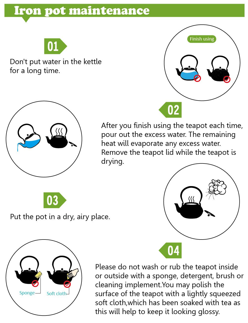 Sotya cast iron teapot pour spout design aids steady pouring.