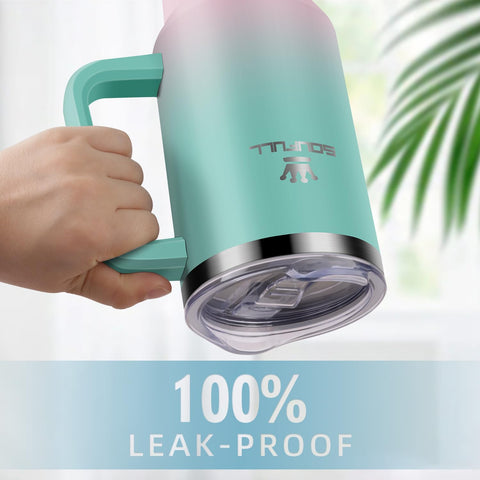 Soufull leak-proof lid close-up highlighting MagSlider design for spill-free travel.