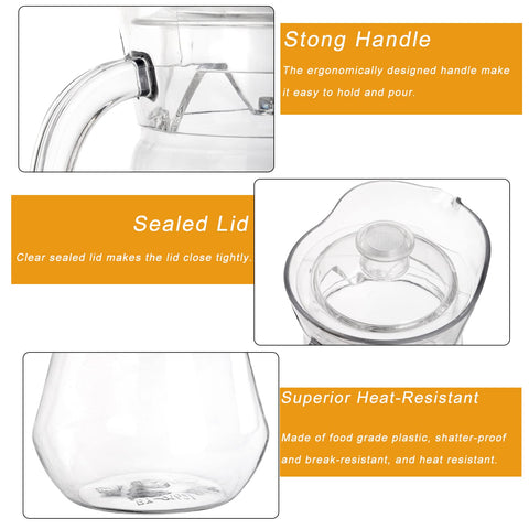 SOUJOY 2L pitcher sealed lid ensures spill-free pouring