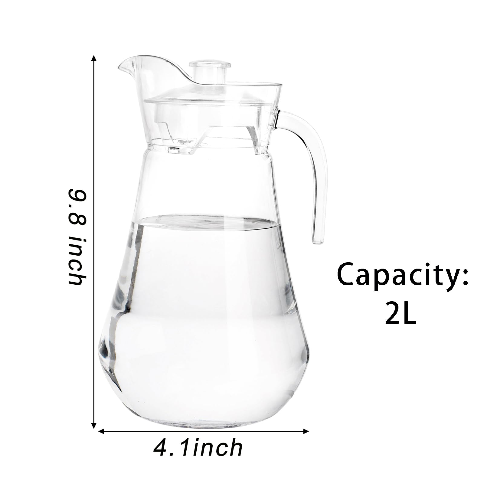 SOUJOY 2L pitcher wide mouth for simple filling and cleaning