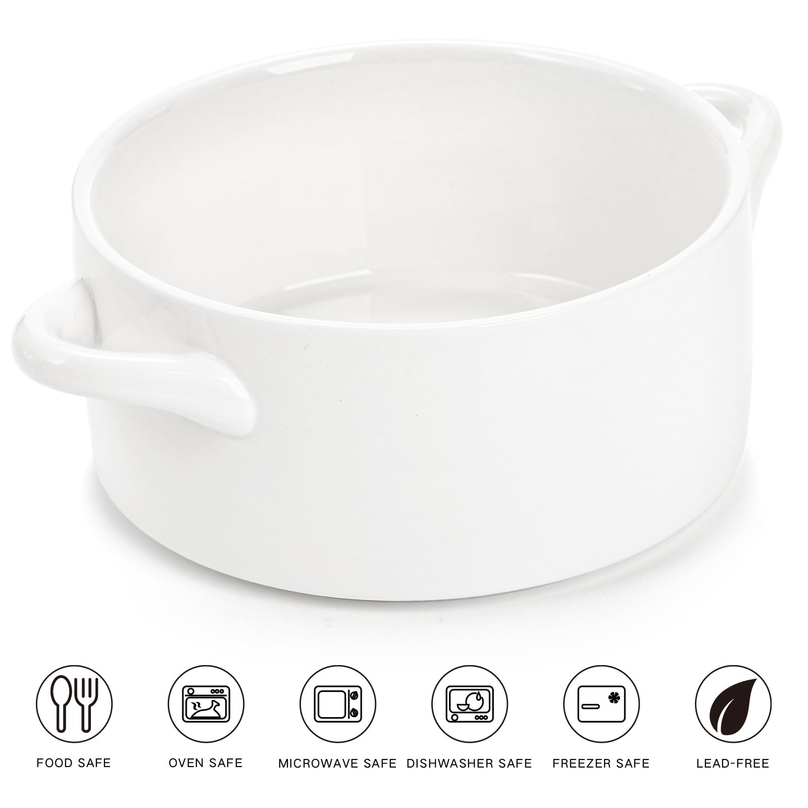 Soujoy oven-safe bowls in a stack for table-ready servings