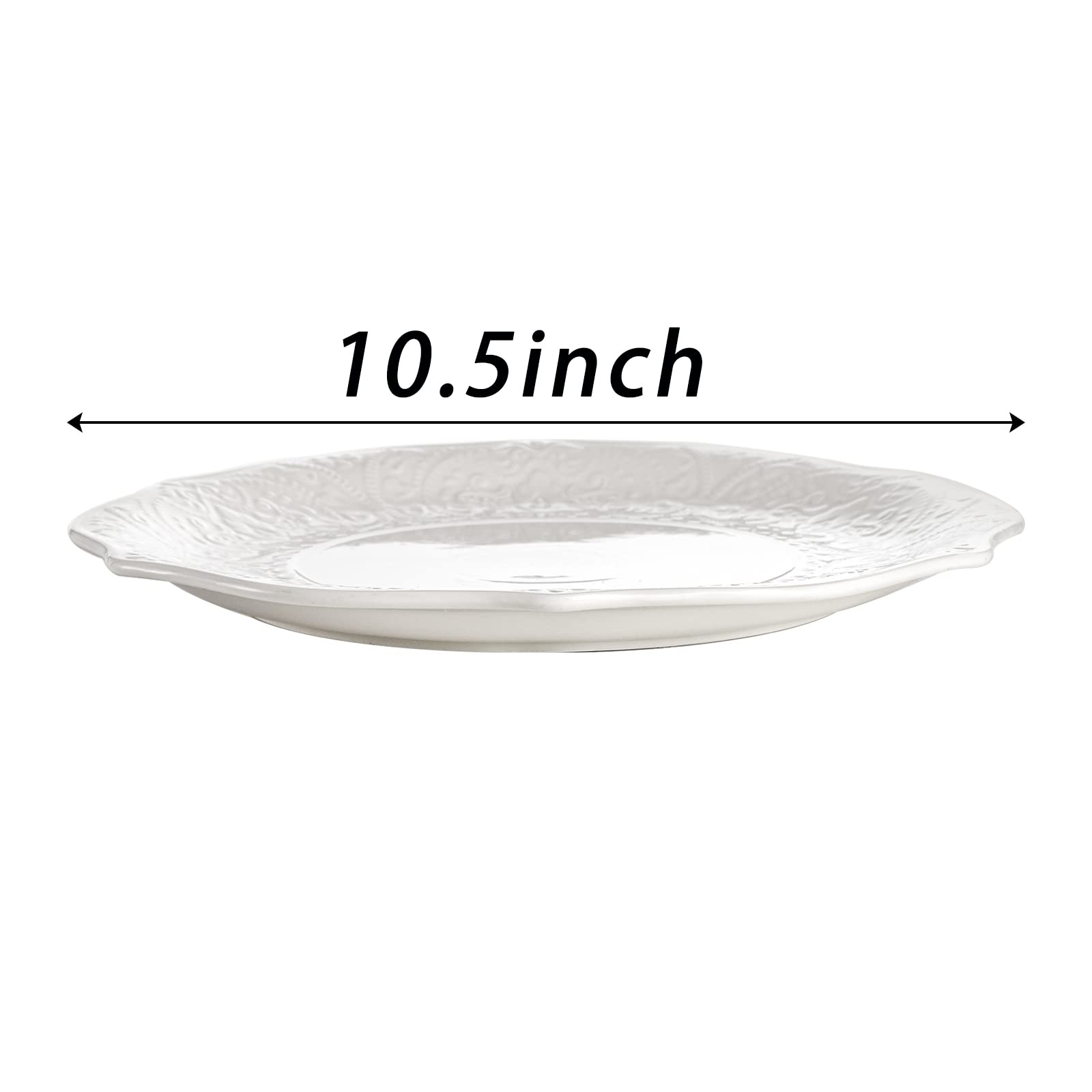 SOUJOY porcelain plate with embossed petal edge for elegant table