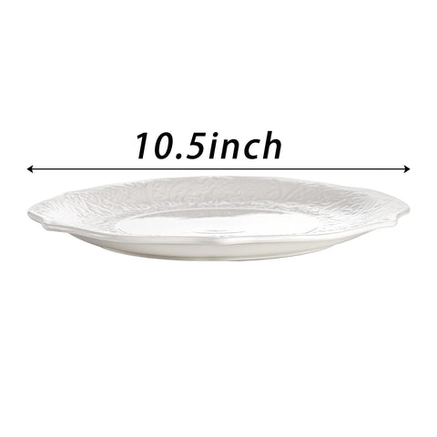 SOUJOY porcelain plate with embossed petal edge for elegant table