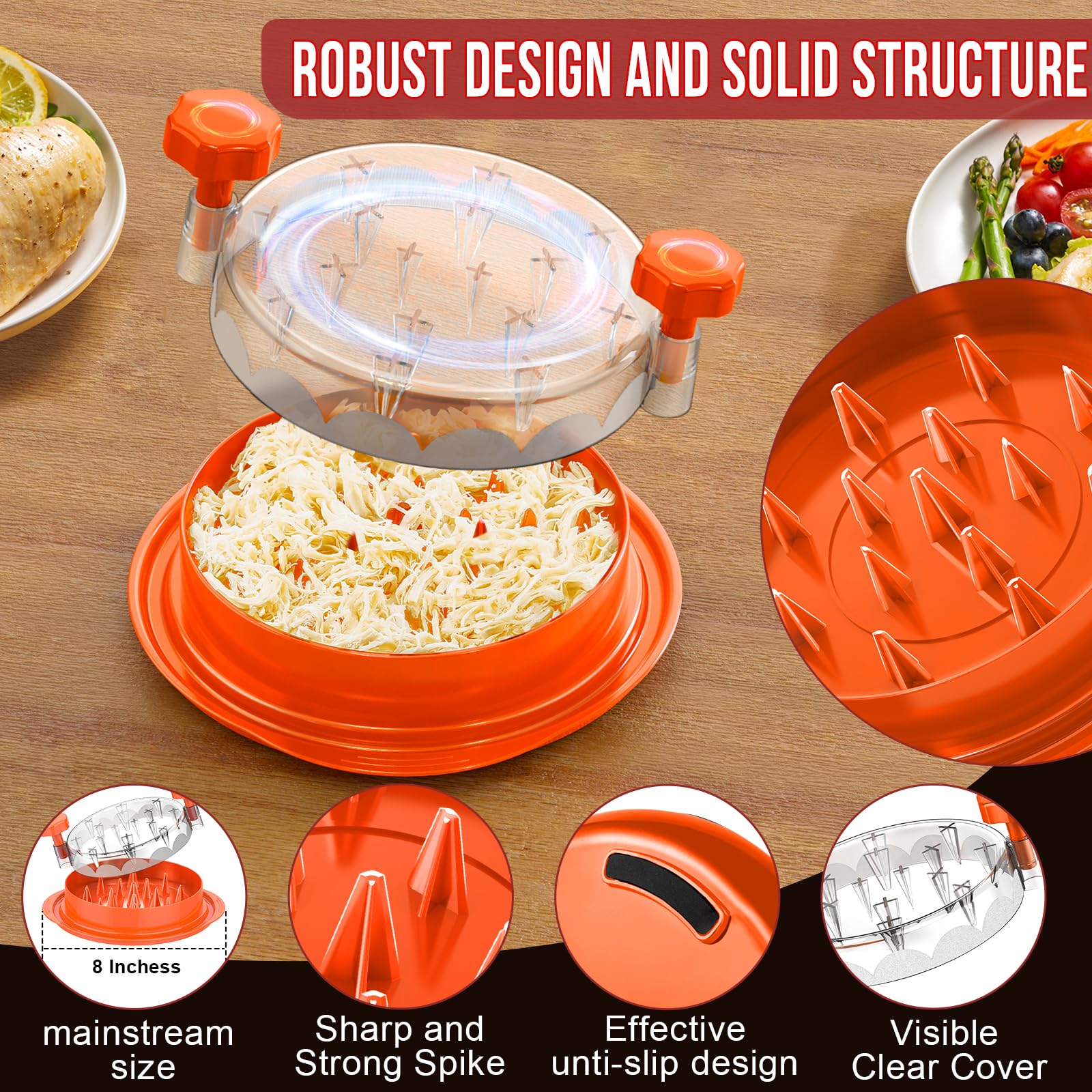 SoulLife chicken shredder ergonomic grip reduces effort during shredding