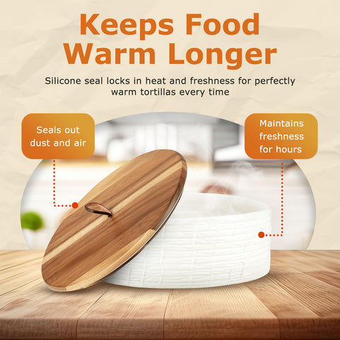 SoulMex tortilla warmer clip provides hygienic handling for quick serving.