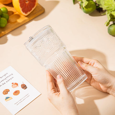 SoulTimes 20oz ribbed floral tumbler travel-friendly in car cup holders.