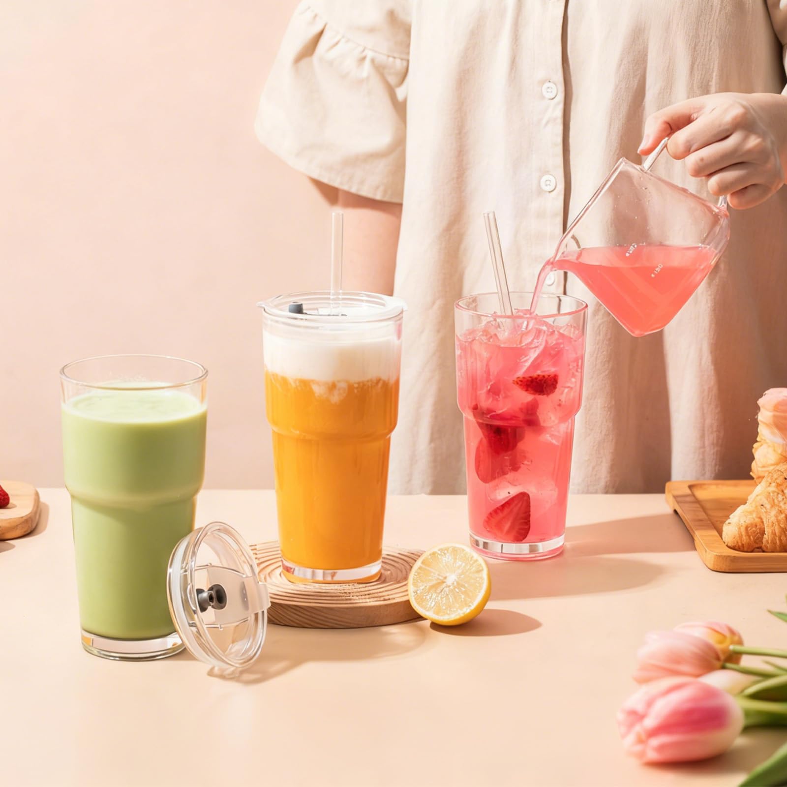 SoulTimes dishwasher-safe glass tumblers simplify cleanup after meals.