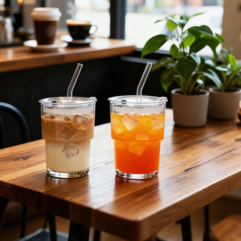 SoulTimes clear glass cups for water, tea, coffee
