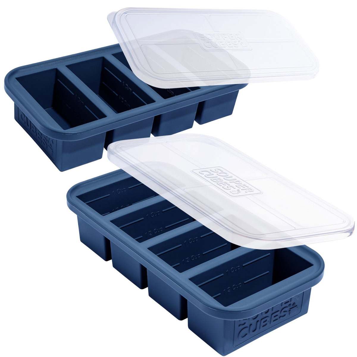 Souper Cubes 1 Cup silicone freezer mold with lid for portioned weeknight dinners