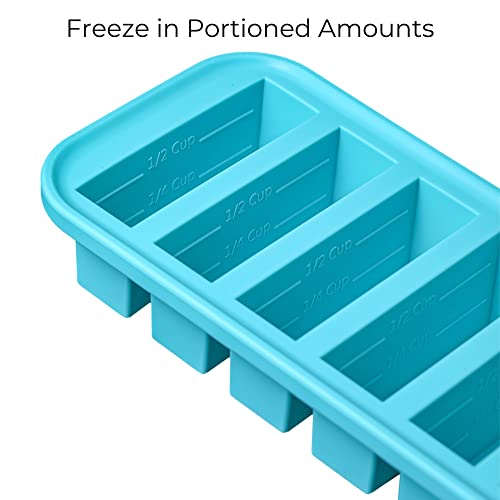 Souper Cubes aqua 2-pack keeps soups ready to thaw.