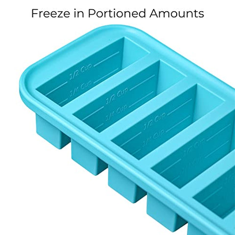 Souper Cubes aqua 2-pack keeps soups ready to thaw.