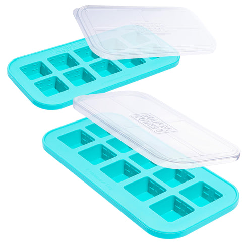 Souper Cubes Aqua 2 Tbsp freezer tray with lid for organized meal prep