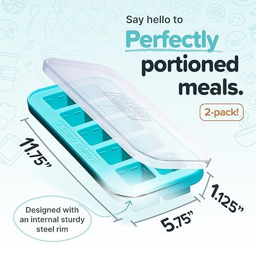 Souper Cubes Aqua 2 Tbsp garlic-freezer tray keeps minced garlic fresh for sauces