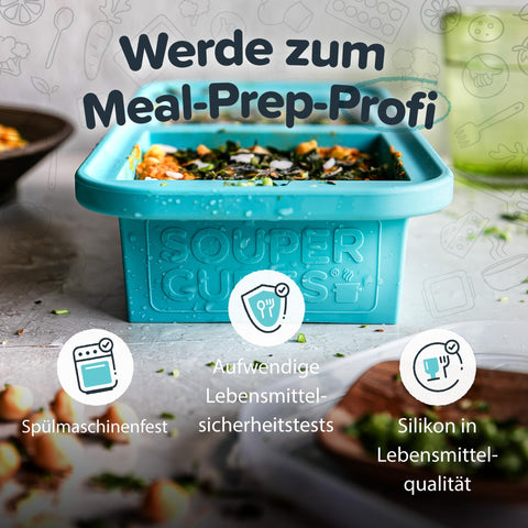 Souper Cubes Aqua half-cup freezer tray great for sauces and side portions.