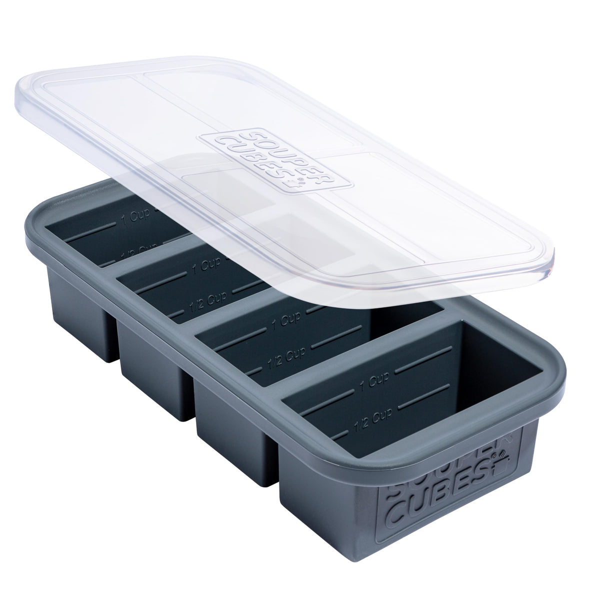 Souper Cubes charcoal 1cup freezer mold with portions ready for batch cooking