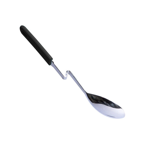 Souper Cubes curved-hanging spoon on pot rim in charcoal