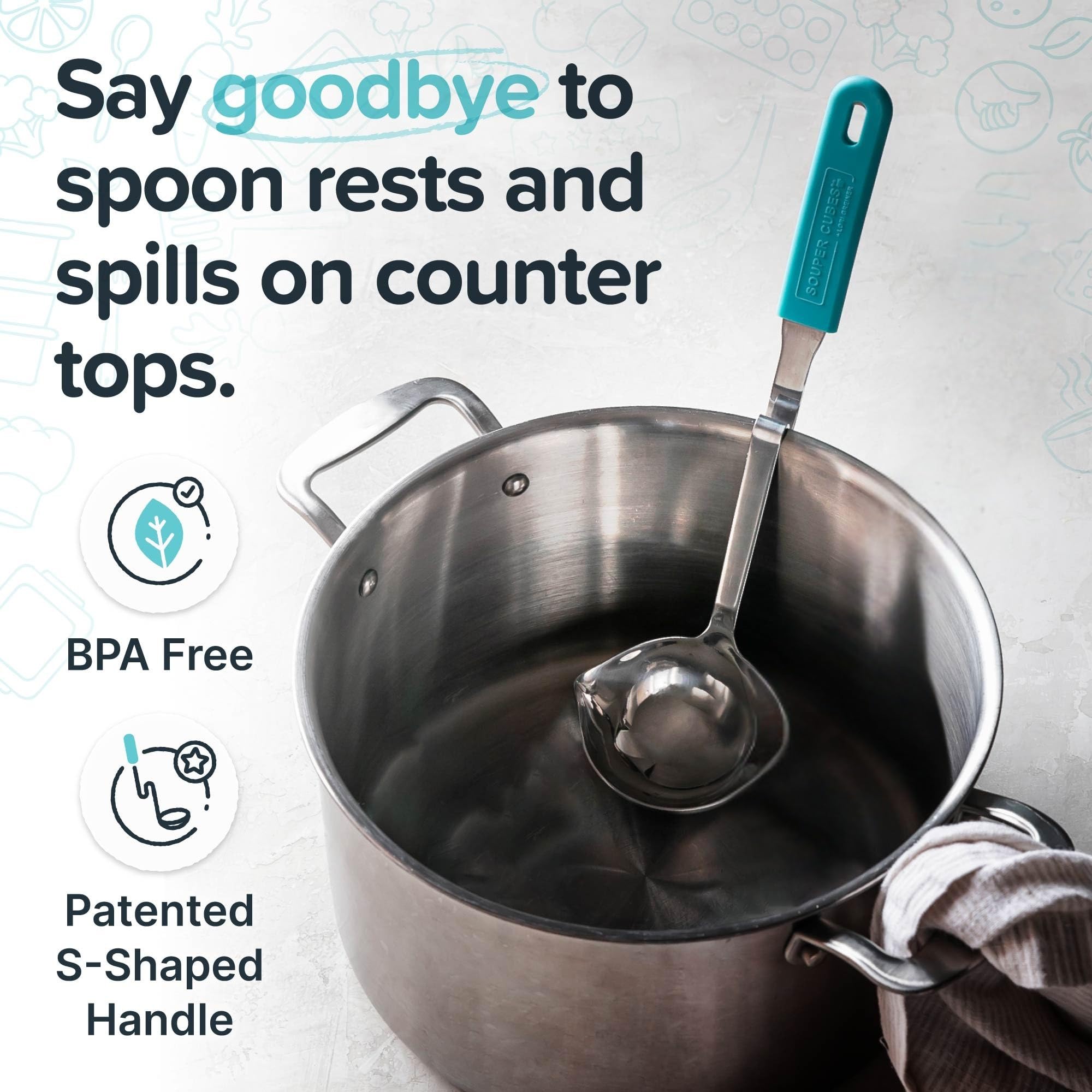 Durable ladle for soups, stews, pasta and reheated meals