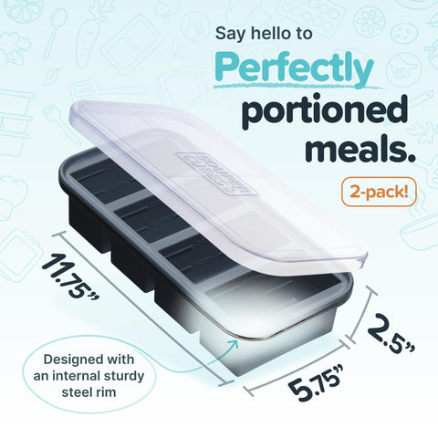 Souper Cubes charcoal 1 cup tray stores broth and sauces in even portions