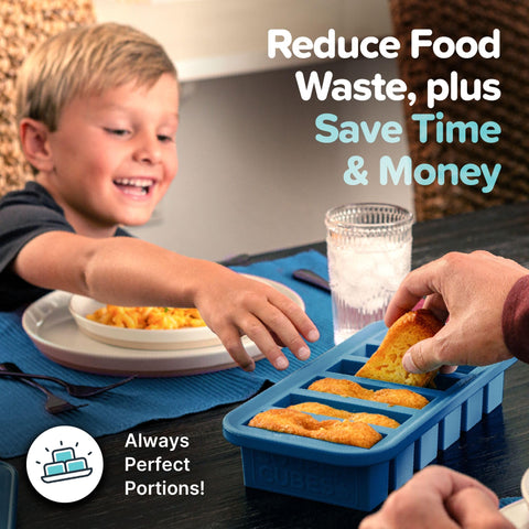 Souper Cubes freezer mold with lid and steel-reinforced top for durable meal prep.