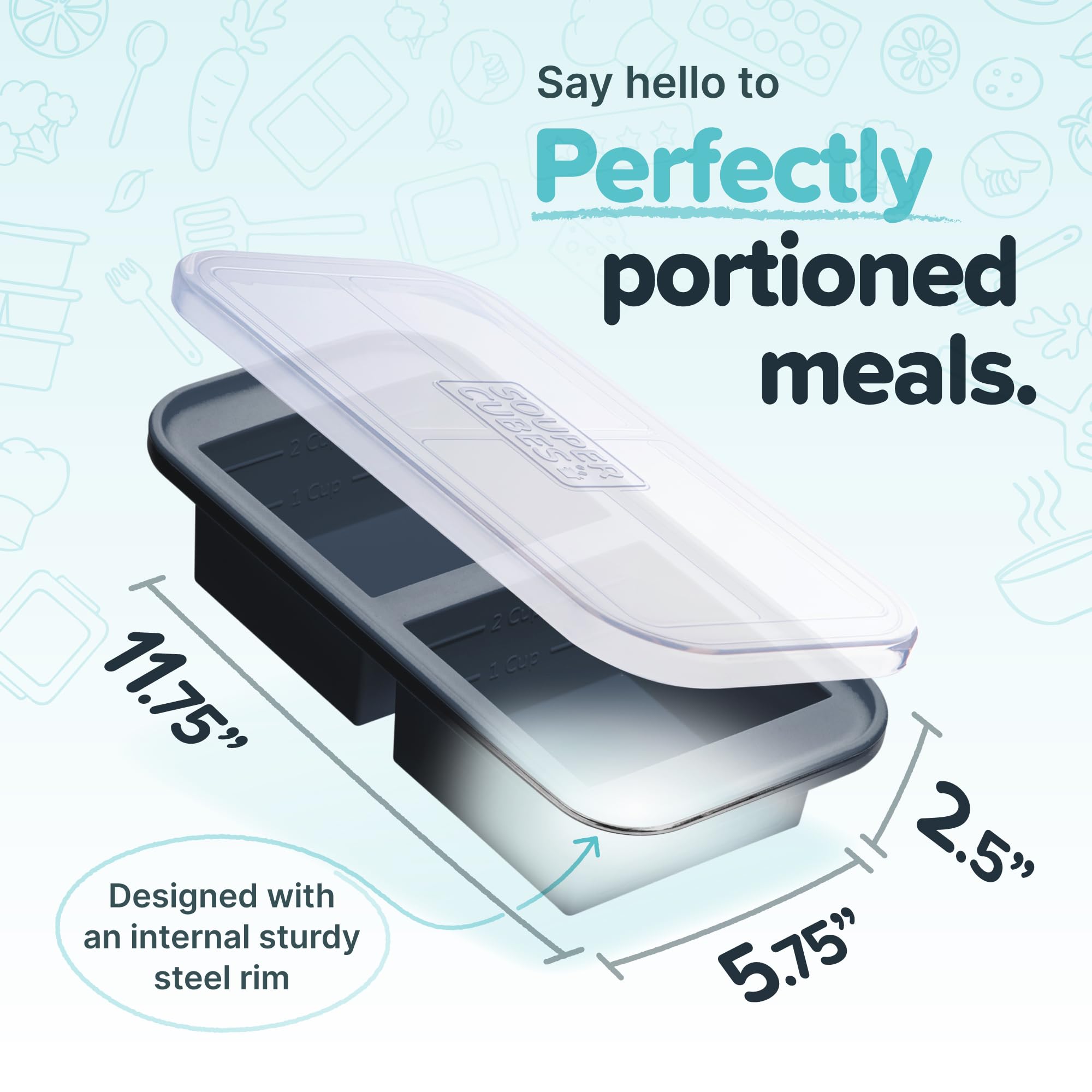 Souper Cubes freezer tray stores leftovers, helping you organize frozen meals.