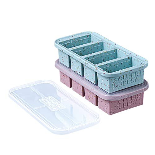 Souper Cubes freezer tray with steel-reinforced top keeps lids secure for stackable storage.