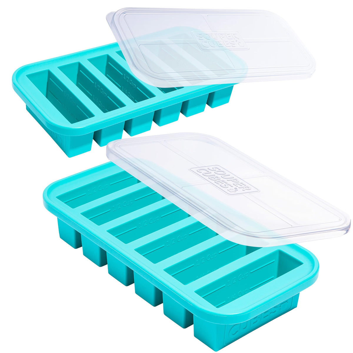 Souper Cubes half-cup tray with lids for precise portions.
