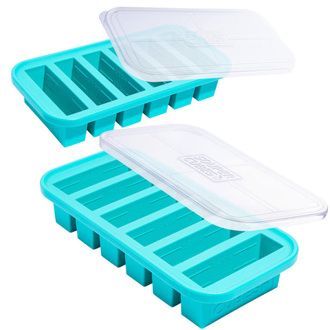 Souper Cubes half-cup tray with lids for precise portions.