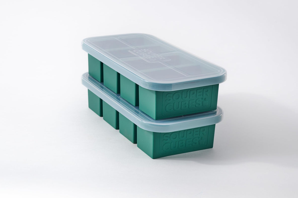 Souper Cubes Kale 1-Cup Tray close-up showing portion-ready cubes for easy meals
