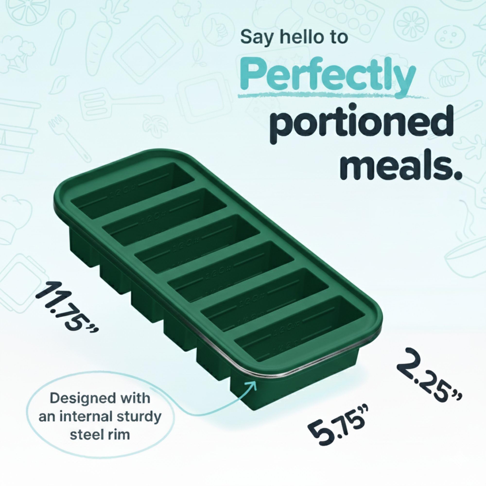 Souper Cubes Kale dishwasher-safe tray simplifies cleanup after meal prep.