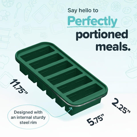 Souper Cubes Kale dishwasher-safe tray simplifies cleanup after meal prep.