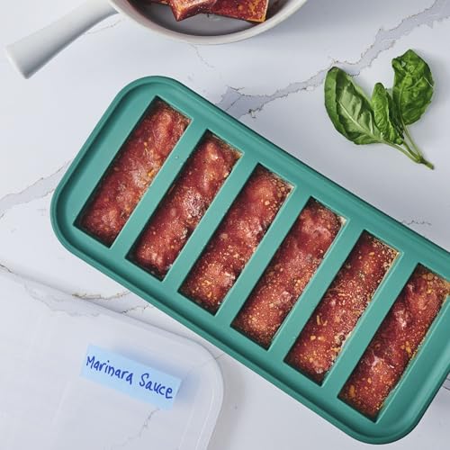 Souper Cubes Kale lid-on setup keeps freezer items organized.