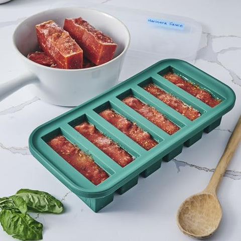 Souper Cubes Kale oven-safe tray supports reheating directly from freezer.