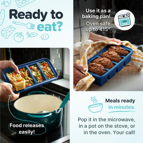 Souper Cubes compact kitchen tool highlighting easy storage and reuse.