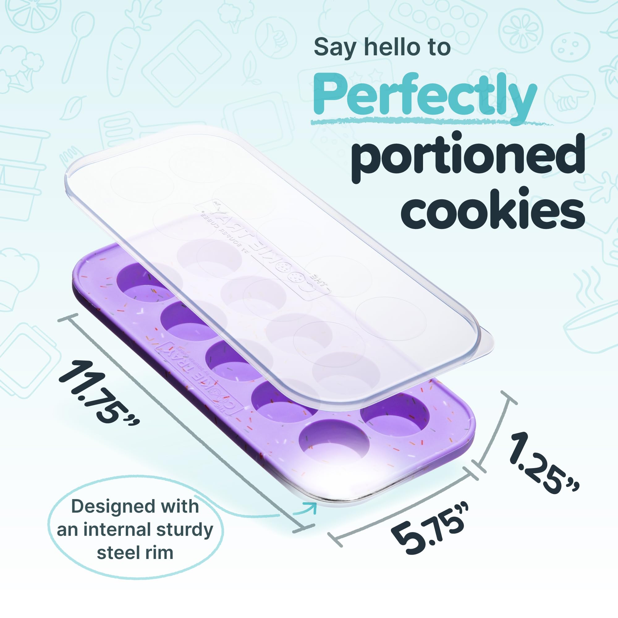 Souper Cubes lavender tray stored in freezer demonstrates compact stackable design
