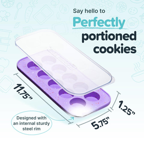 Souper Cubes lavender tray stored in freezer demonstrates compact stackable design