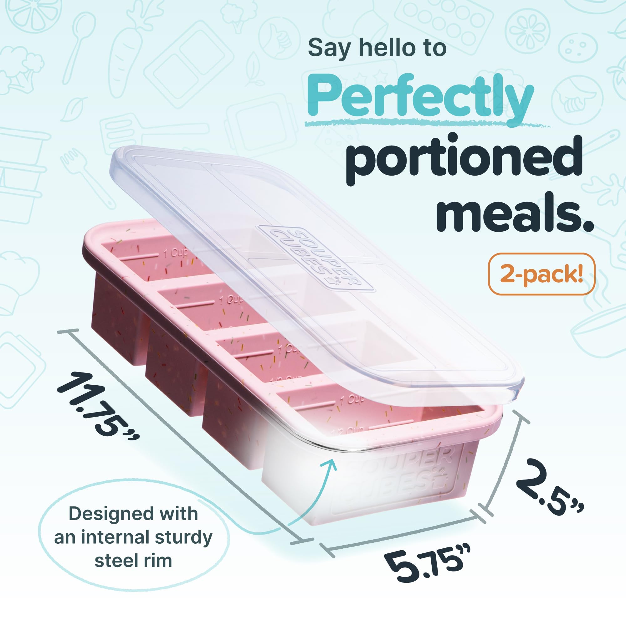 Souper Cubes oven-safe up to 415 F without lid for fast prep and reheating.