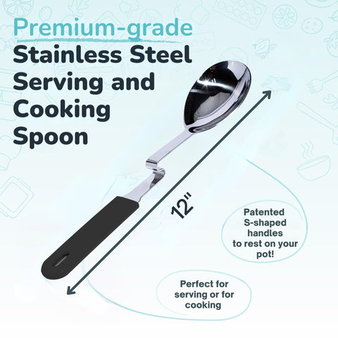 Souper Cubes serving spoon with side hooks for organized kitchen storage