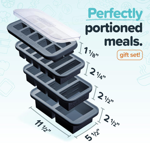 Souper Cubes 1/2-cup tray with lid, compact portion option