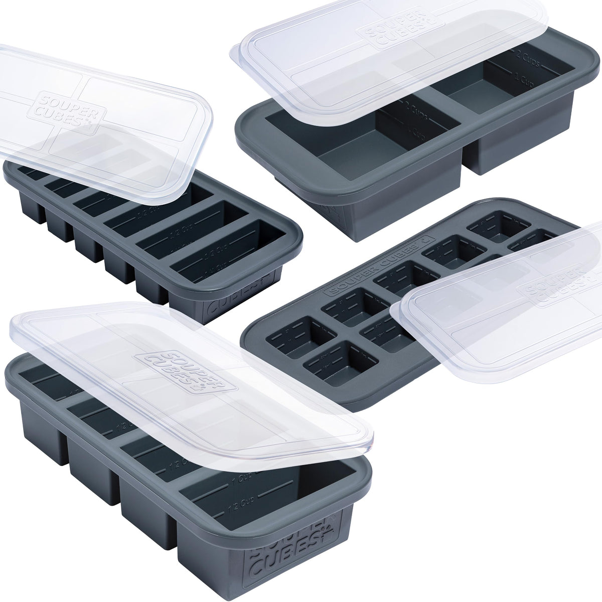 Souper Cubes 2-cup silicone freezer tray with lid, batch meals ready to freeze