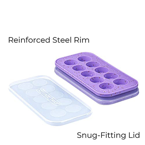 Souper Cubes silicone freezer tray close up shows dough molding and BPA-free material