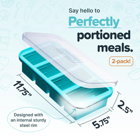 Souper Cubes steel-reinforced top freezer molds ensure sturdy lids for easy stacking