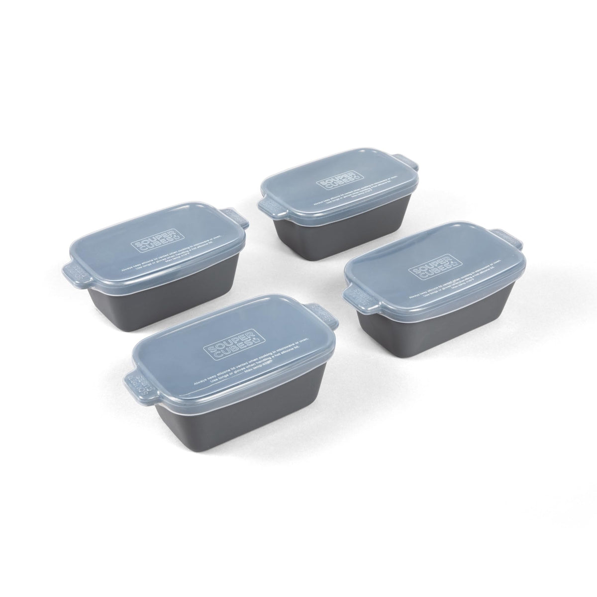 Souper Cubes stoneware 5x3 charcoal dish for easy oven reheating of single portions
