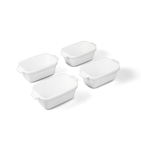 Souper Cubes stoneware dish 5x3 for reheating single servings in the oven.