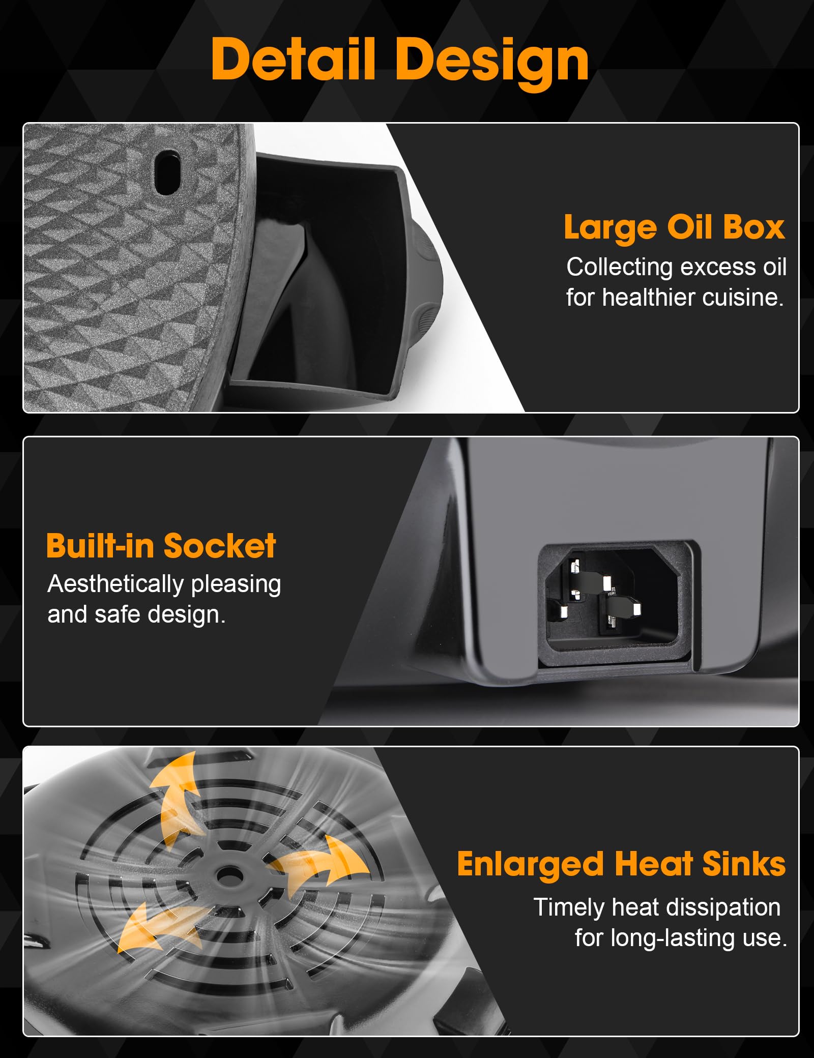 Soupify non-stick grill area for simple wiping and maintenance.