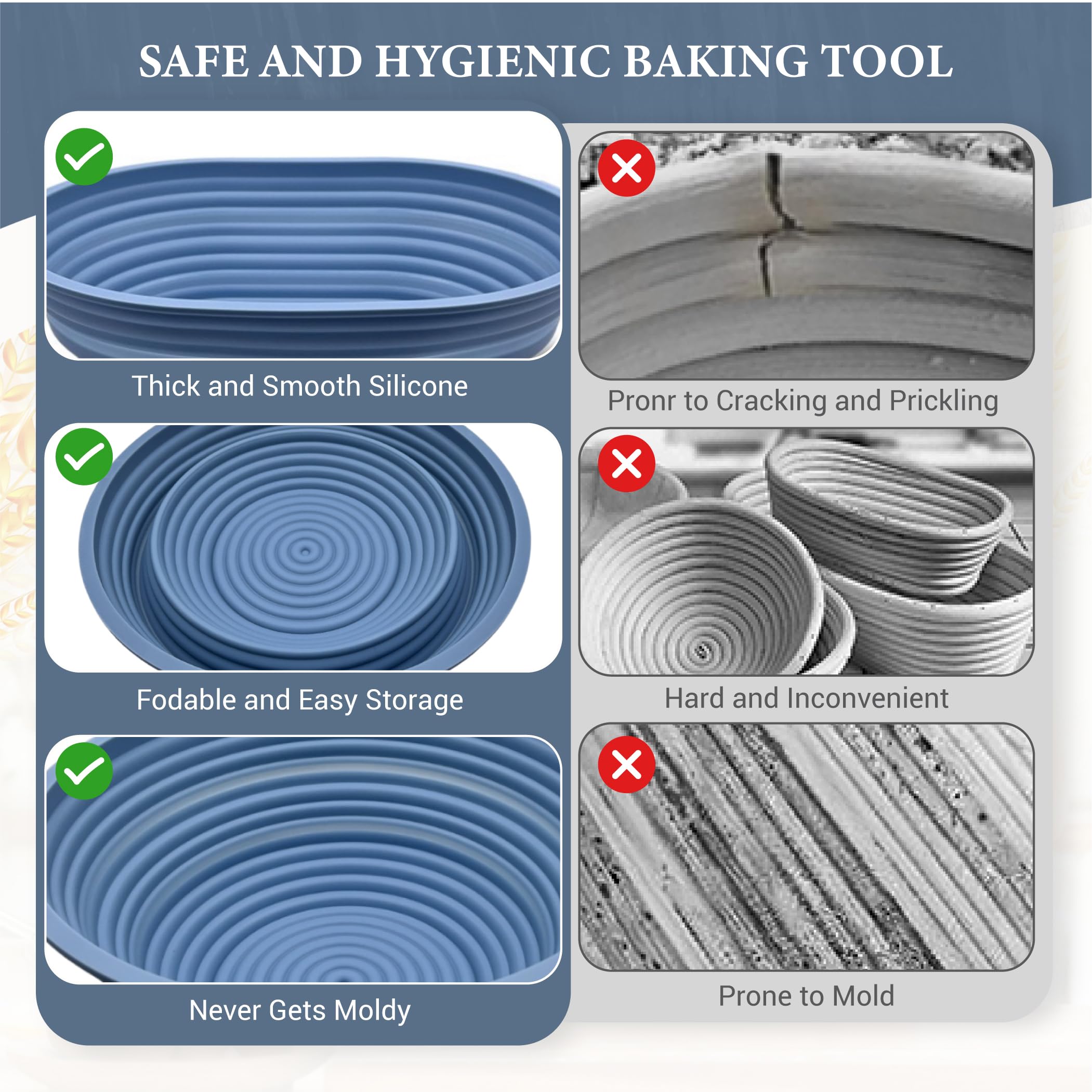Sourdough Whisper round silicone basket supports even rise and shaping.