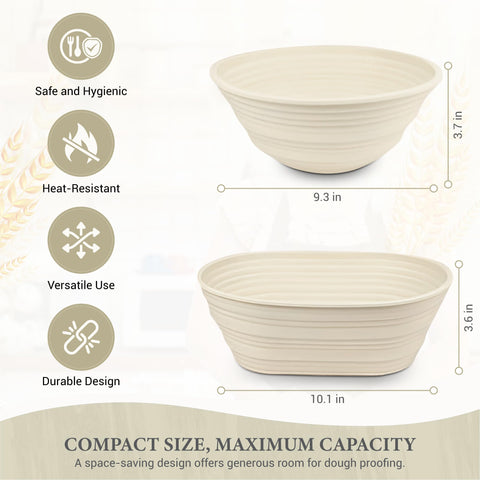 Sourdough Whisper heat-resistant basket withstands up to 480°F for oven-ready dough.